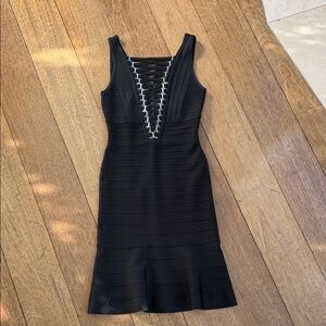 Herve Leger Lace Up Bandage Dress